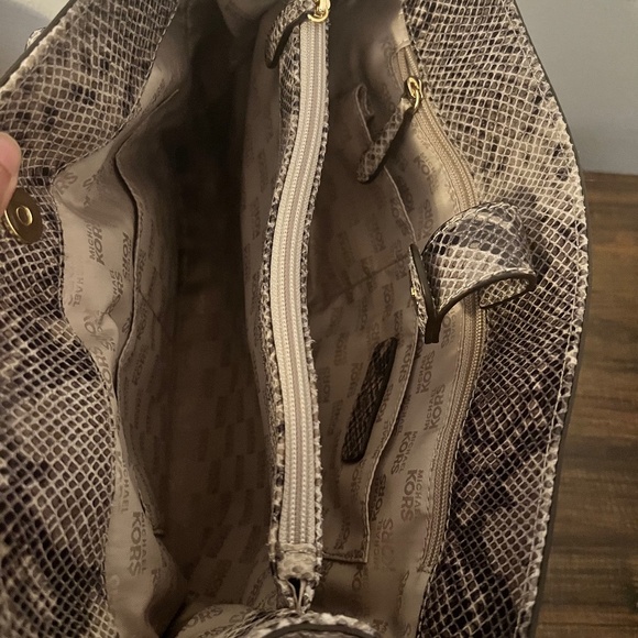 Michael Kors Handbags - Michael Kors leather python embossed bag.